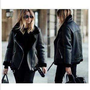Zara moto faux leather jacket